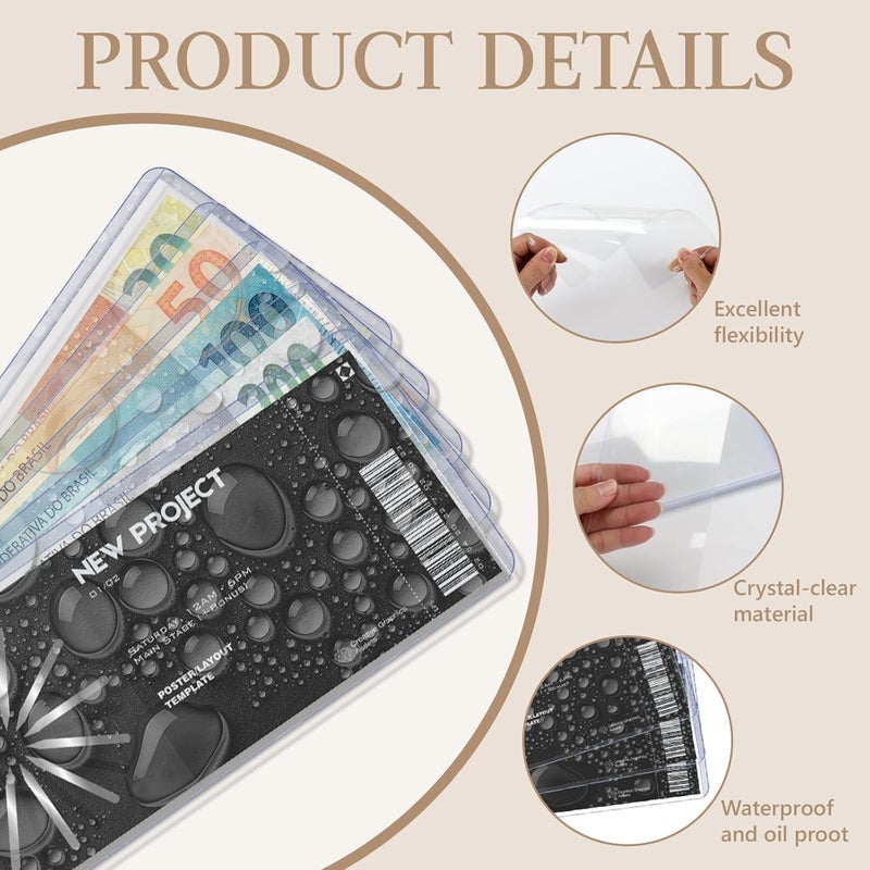 SKLENICE 10Pcs Ticket Stub Toploader 8.9x3.9 Inches Ticket Stub Display Holder Currency Sleeves for Bills Currency Topload Holder Clear Money Protector PVC for Collectors Stamps Concert Tickets - Image 3